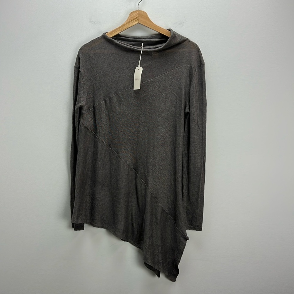 Inhabit Linen Tunic Top Gray Cocoon Womens Small Lagenlook Artwear New